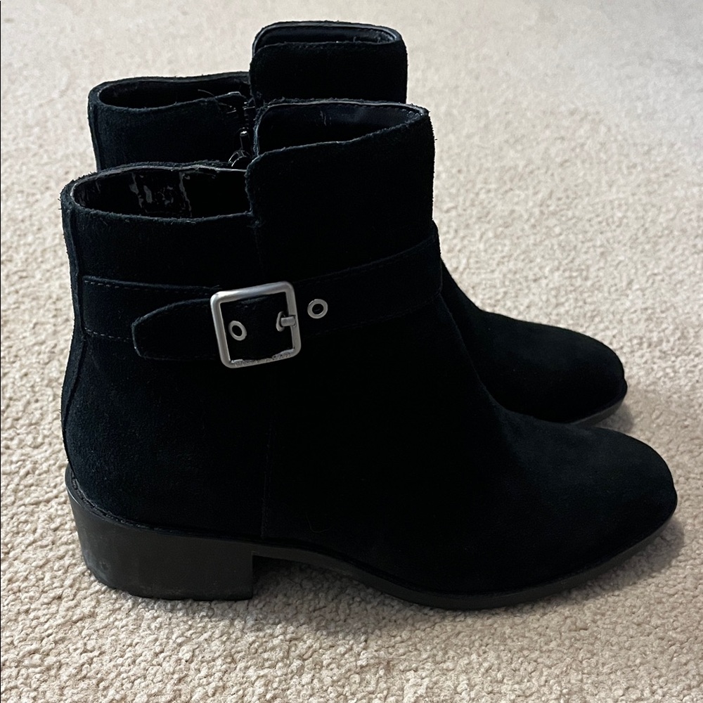 Black Suede Ankle Boots sz 6 1/2